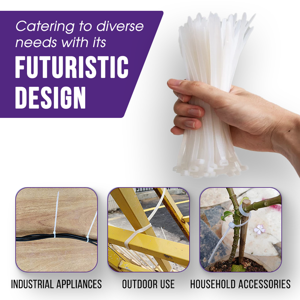 8" heavy-duty cable zip ties