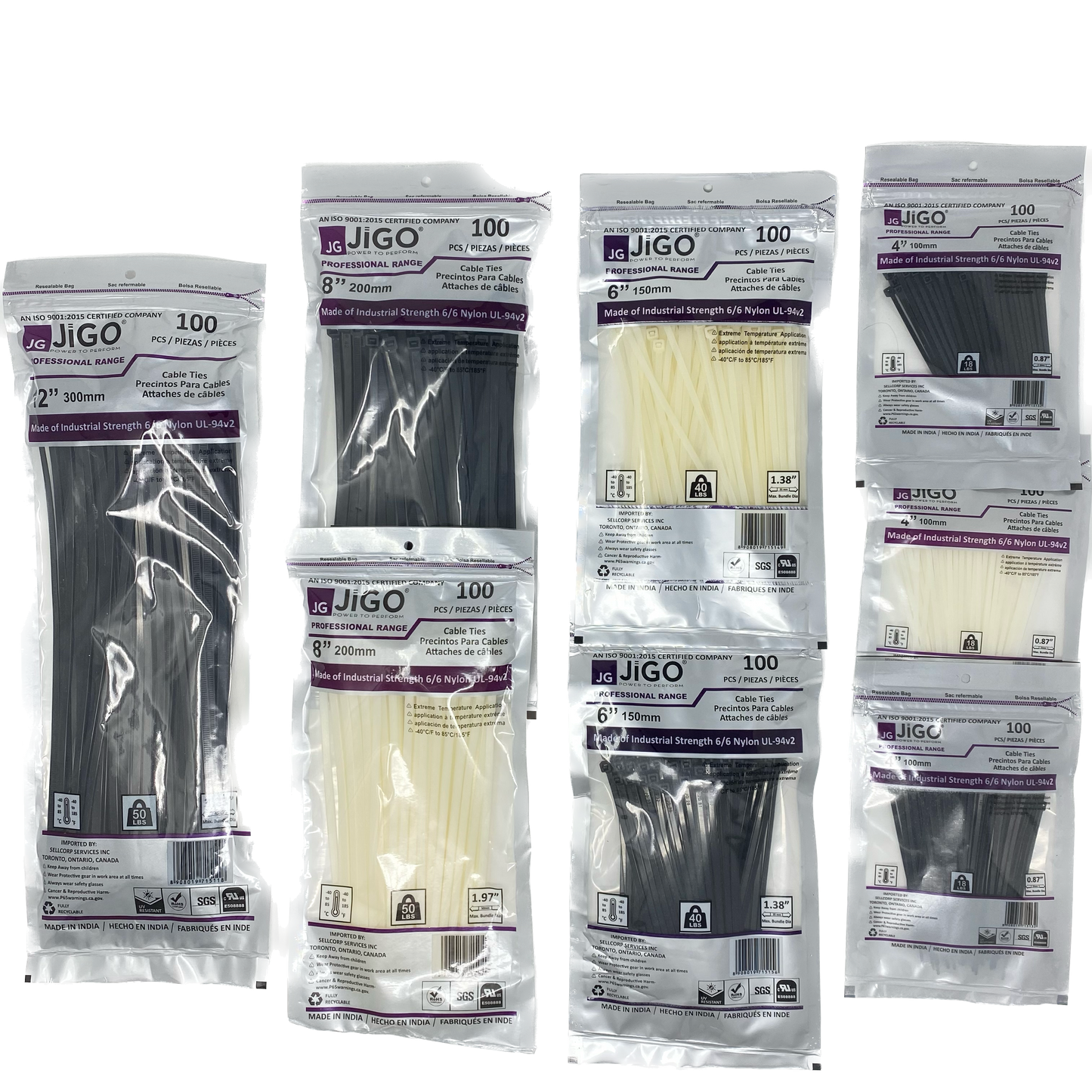 24" heavy-duty cable zip ties