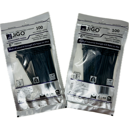 6" heavy-duty cable zip ties